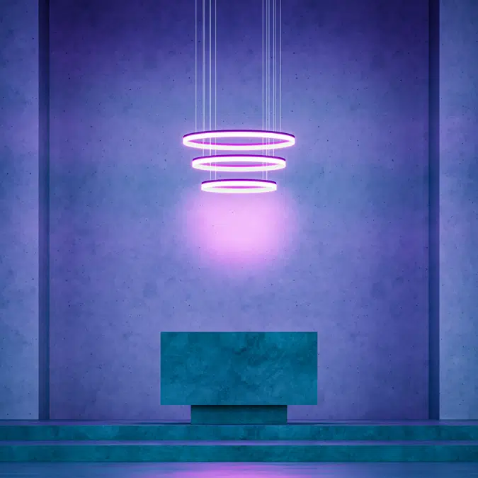 RGBW Color-Changing LED Ring Pendant Chandelier Downlight