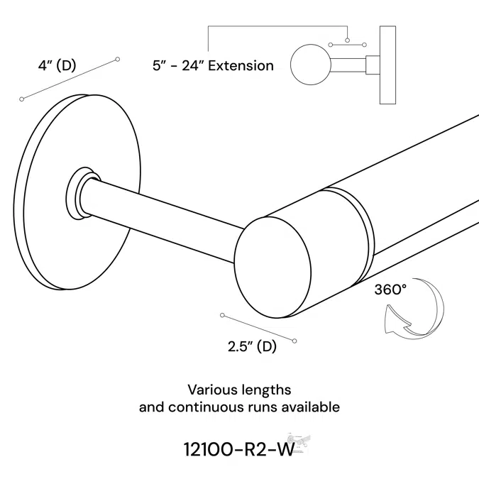 Rotatable LED Linear Tube Wall Light