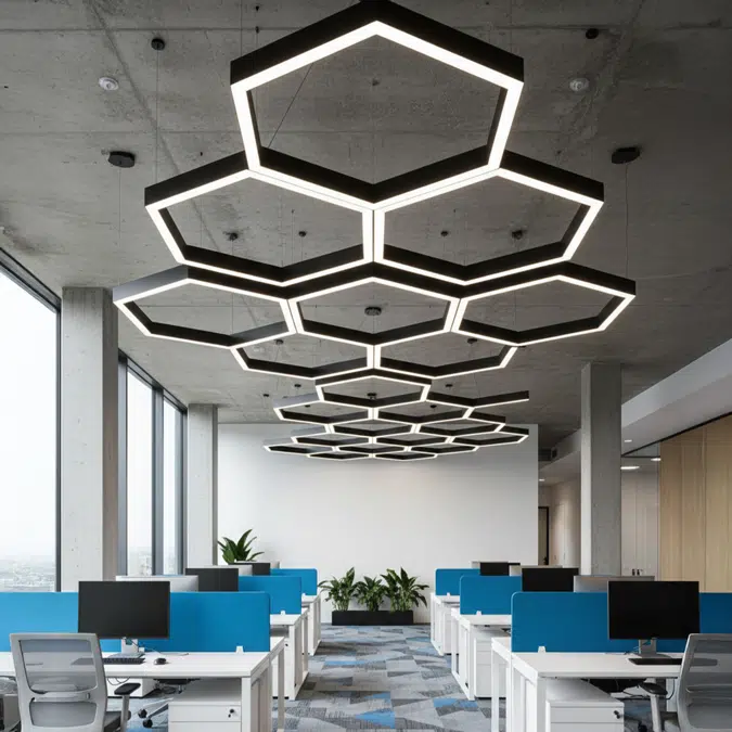 Hexagon LED Pendant Uplight and Downlight
