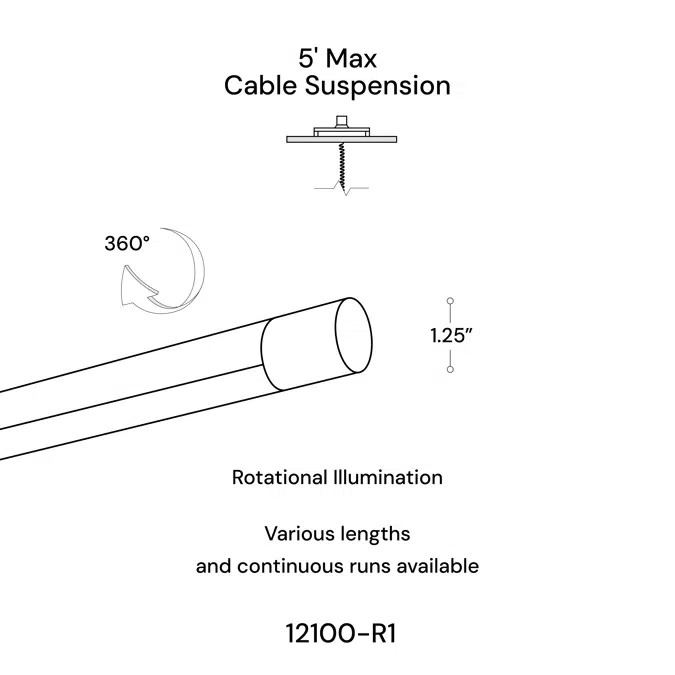 Slim Rotatable Linear LED Tube Pendant Light