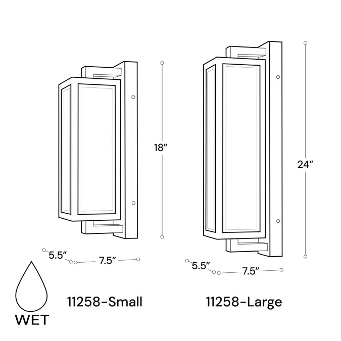 Rectangular Outdoor LED Wall Sconce