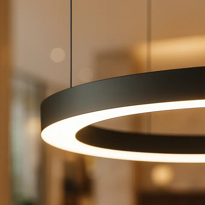 Slim LED Ring Pendant Chandelier Uplight/Downlight