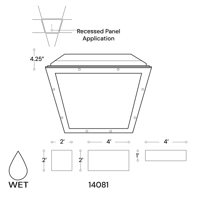 Wet Location Clean Room LED Troffer Light