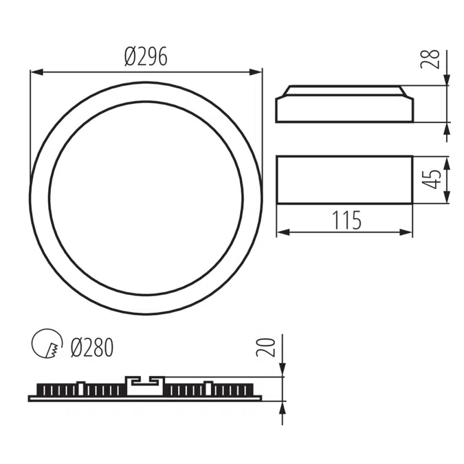 ROUNDA V2LED24W-WW-W