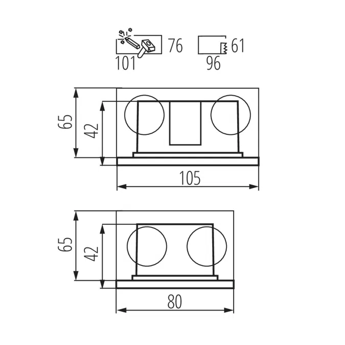 GLASI LED 3W P WW-GR