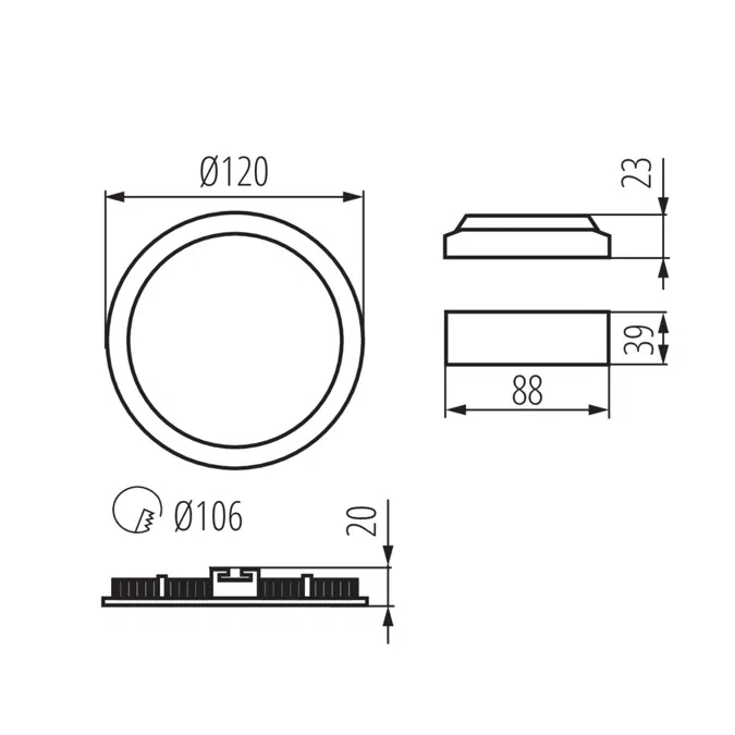 ROUNDA V2LED6W-WW-B