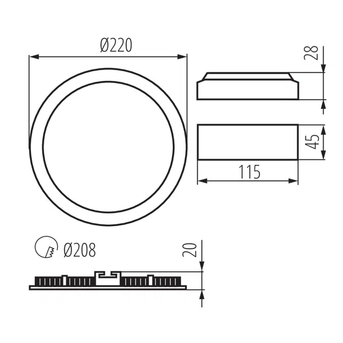 ROUNDA V2LED18W-WW-W 