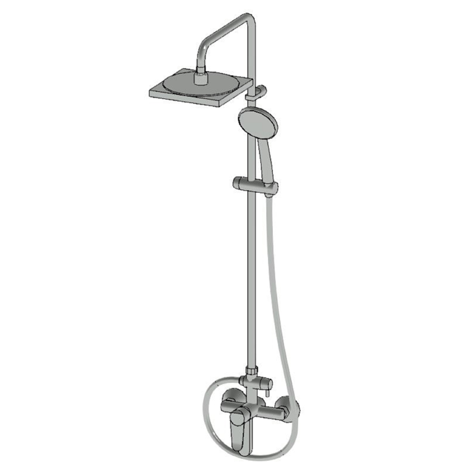 American Standard Bath&Shower Faucets & Mixer Neo Modern Exposed Bath & Shower Mixer With Integrated Rain Shower Kit