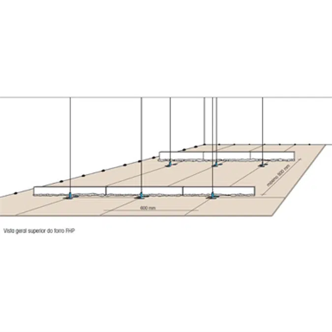 FHP Continuous suspended ceiling ST12,5-BR-GESSO SISAL