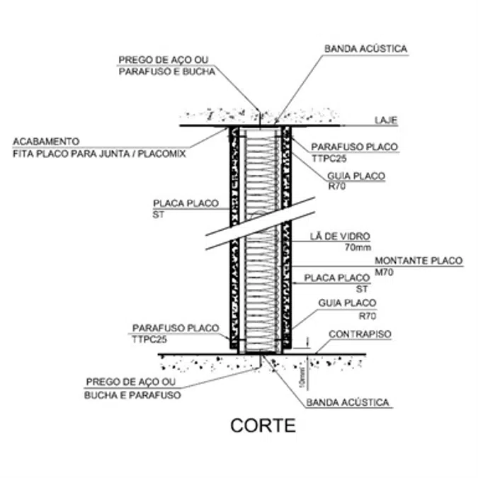 PRIMA Wall 95-70-600-ST12,5+ST12,5-BR-LV70