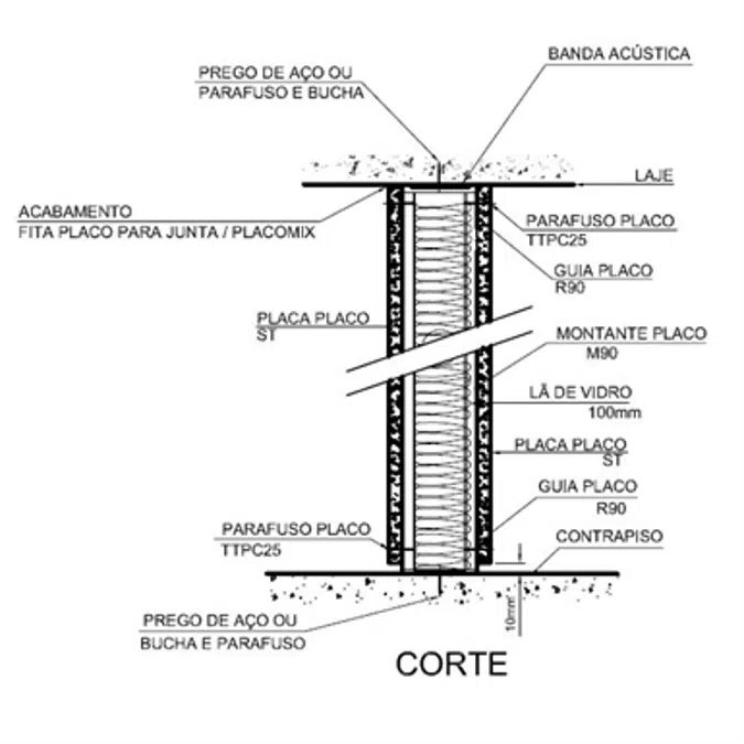PRIMA Wall 115-90-600-ST12,5+ST12,5-BR-LV100