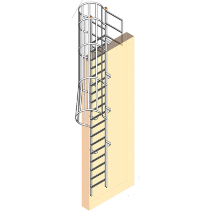 BIM objects - Free download! Fixed Aluminum Ladder w/ Cage And Walk ...