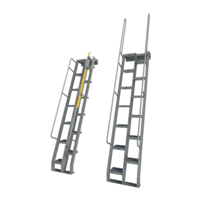 Alternating tread store ladder