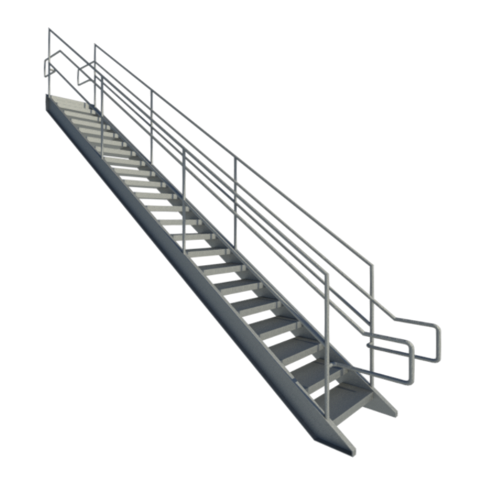 BIM objects - Free download! Fixed Industrial Stairs | BIMobject