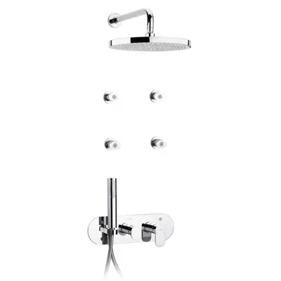 Embedded shower mixer kit with hydromassage diverter SFAX图像