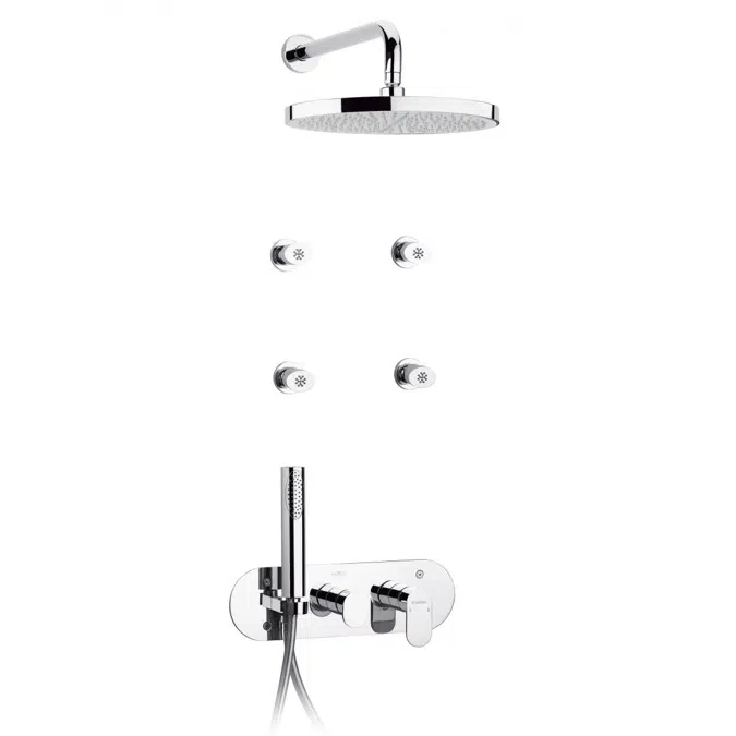 Embedded shower mixer kit with hydromassage diverter SFAX