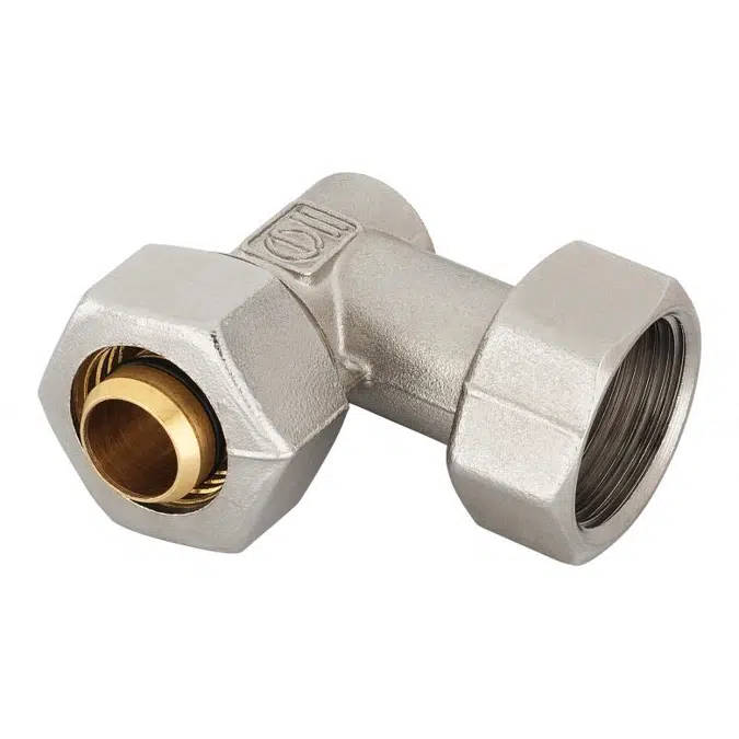 Elbow screw coupling with bleed holder with swivel NVT