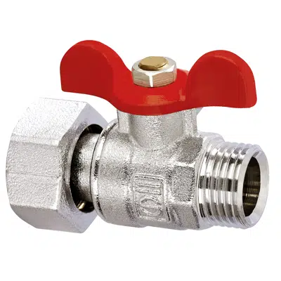 male ball valve with swivel nut and butterfly handle