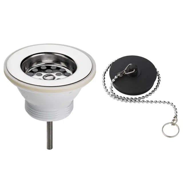 Washbasin drainer with screw plug and chain