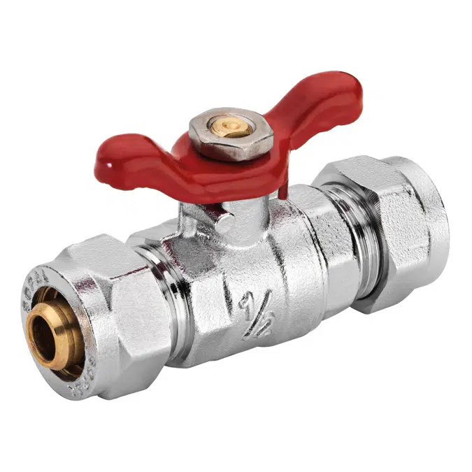 BIM objects - Free download! MM ball valve with butterfly handle for ...