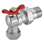 angle ball valve with nozzle for multilayer tube