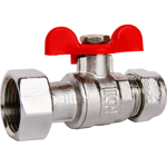 male ball valve with swivel nut and butterfly handle