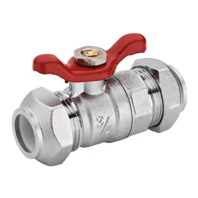 billede til MM ball valve with butterfly handle and PTFE ring