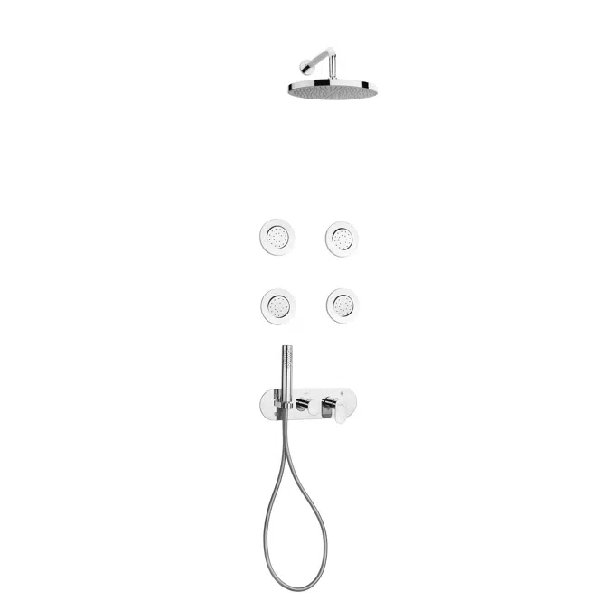 Embedded shower mixer kit with hydromassage 4 nozzles SFAX