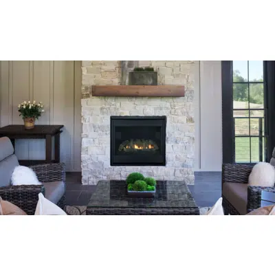 画像 Slim Line Fusion Single-Sided Indoor Gas Fireplace
