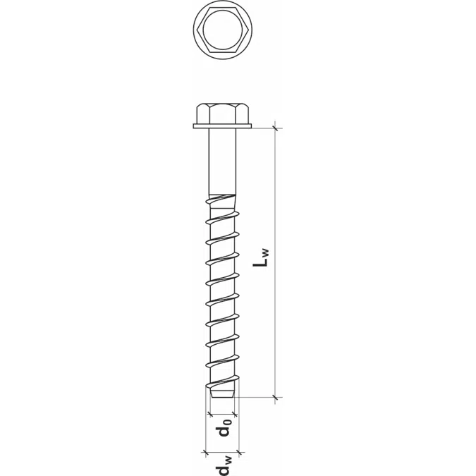 WDBLS - Concrete screw with hex washer head