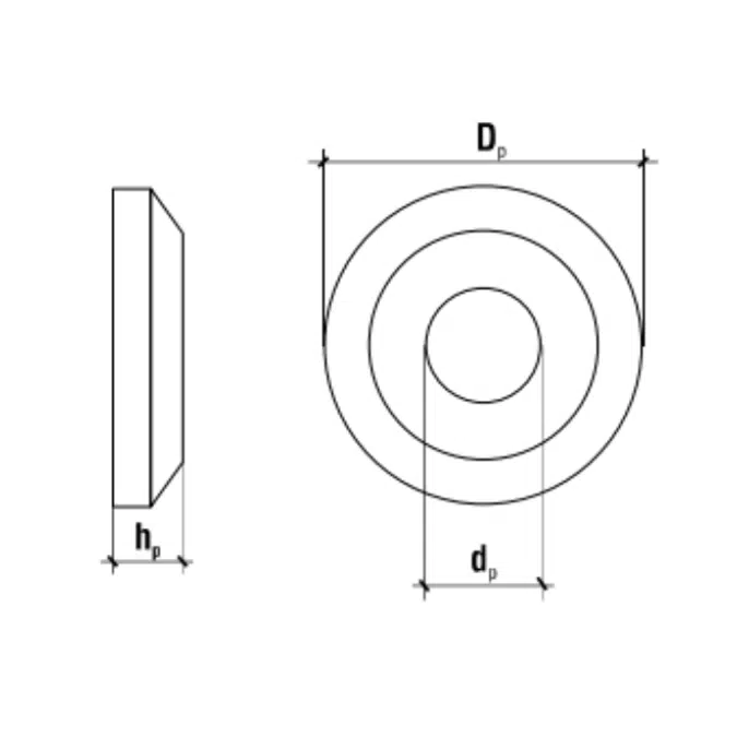 PWKCS - Countersunk head construction screw washer