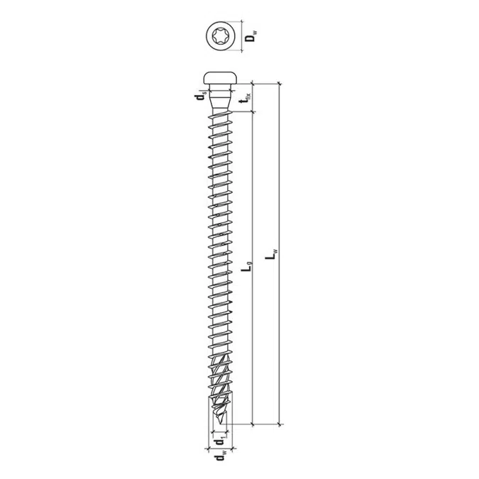 WKLC - Round head screw for plates