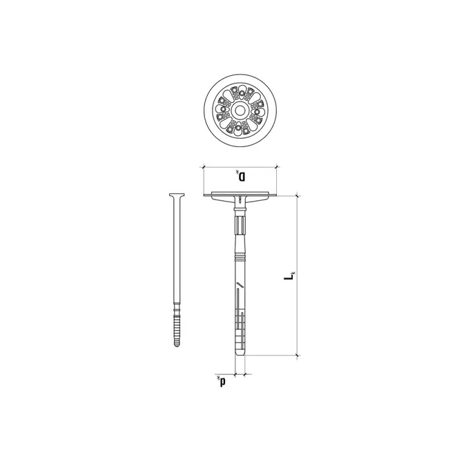 FIXPLUG-10 Hammer fastener with nylon pin and telescopic design support washer