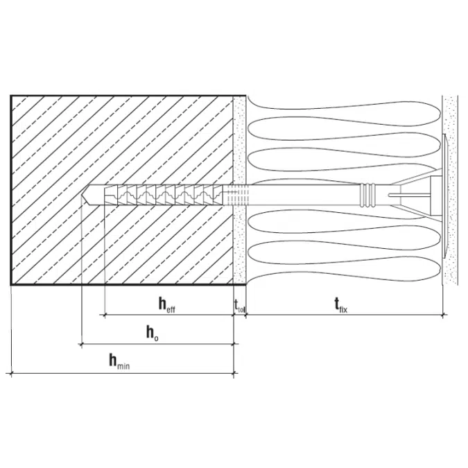 LFN Hammer fastener with plastic pin and long expansion zone