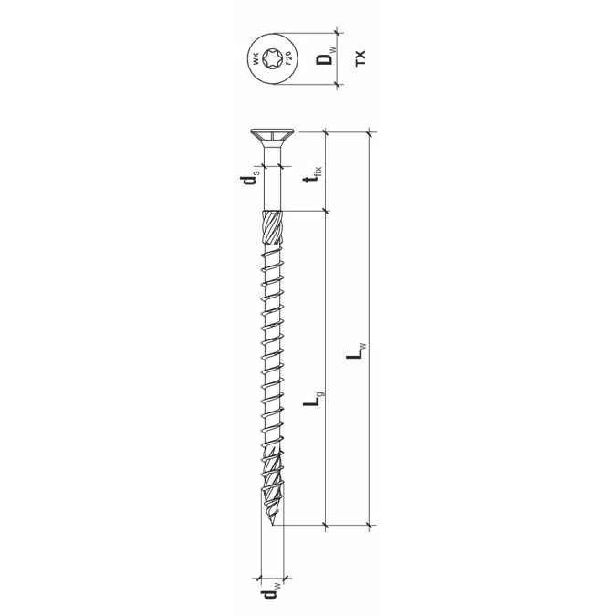 WKCS - Countersunk head construction screw