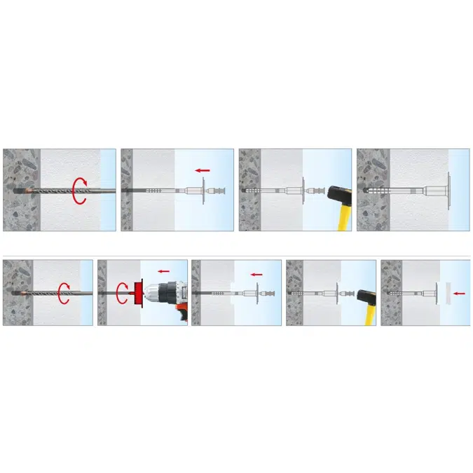 WKTHERM-8 Hammered fastener with steel pin and short expansion zone