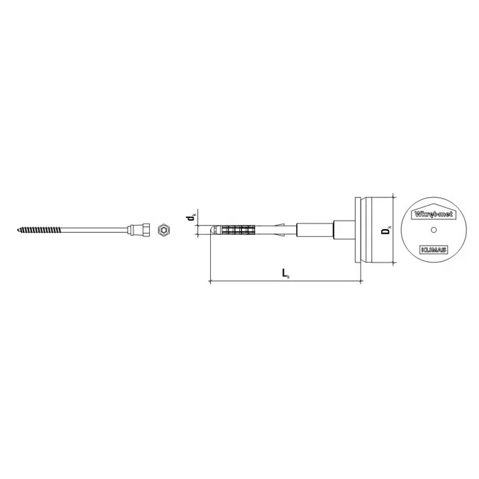 ECO-DRIVE S 8 Screwed-in fastener with metal pin and telescopic support collar