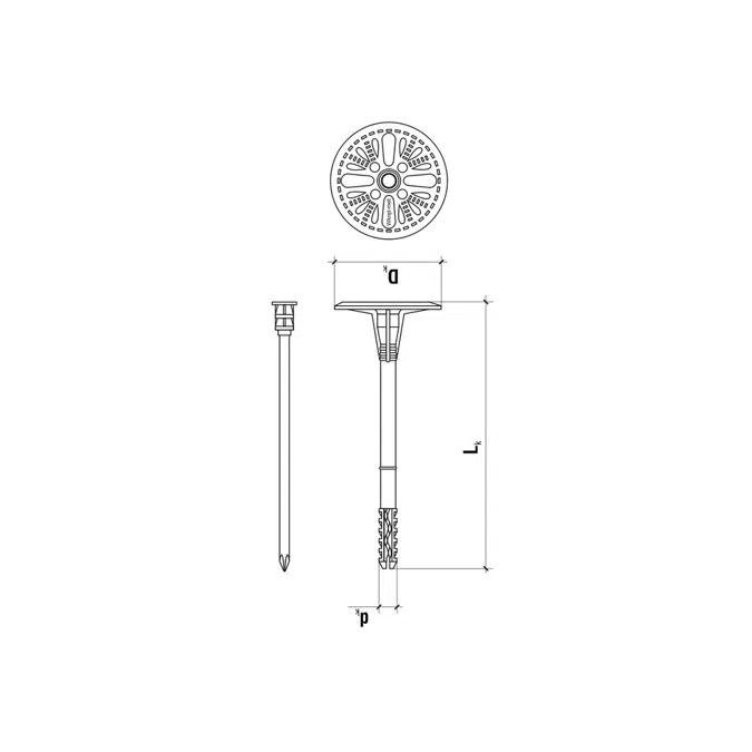 LMX-10 Hammer fastener with steel pin and short expansion zone