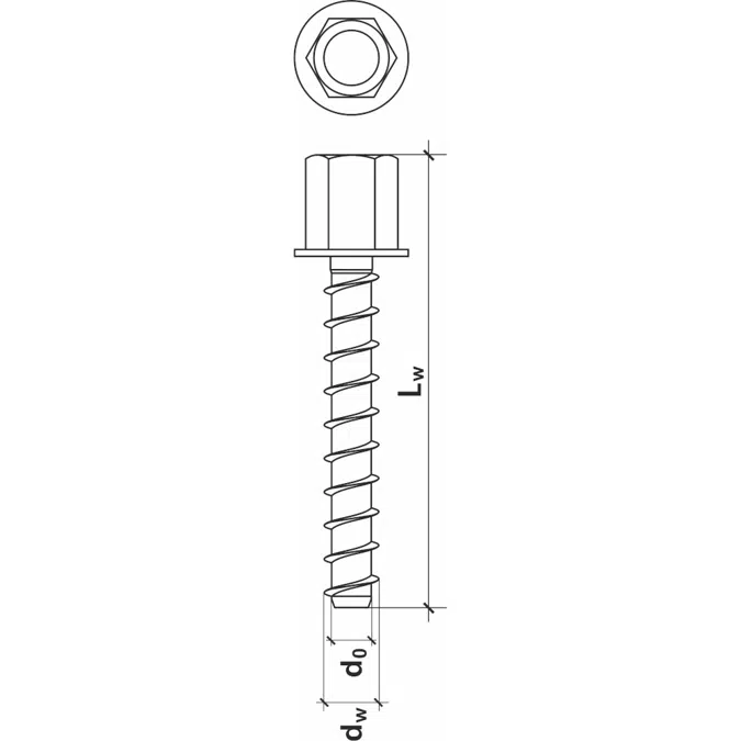 WDBGW - Concrete screw with internal metric thread