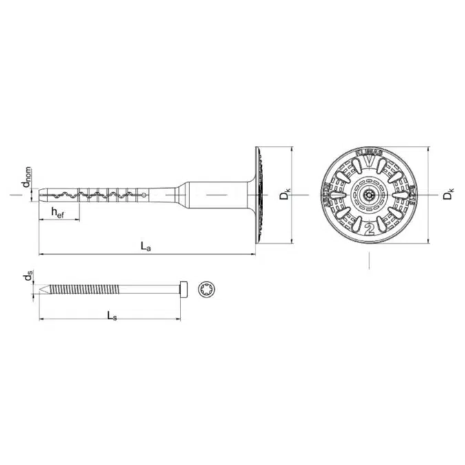 THERMODRIVE-V2 screwed-in fastener with steel screw and elastic expansion zone
