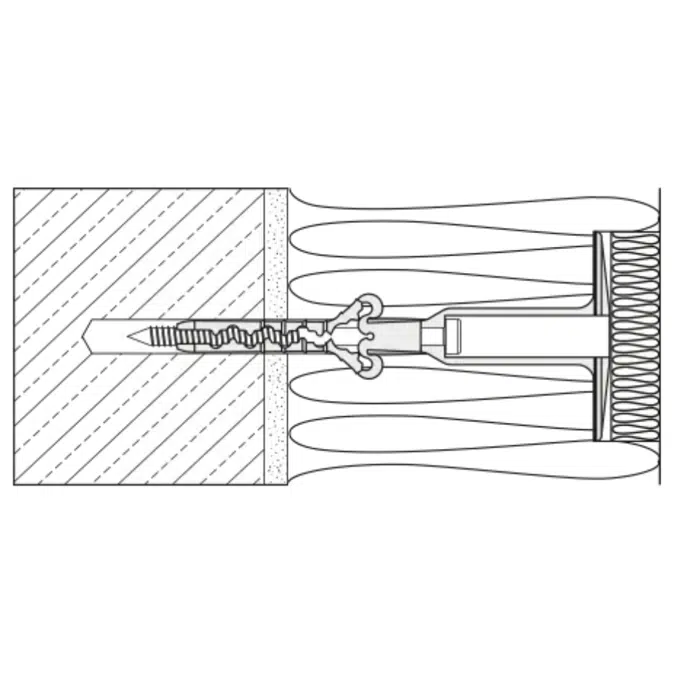 THERMODRIVE-V2 screwed-in fastener with steel screw and elastic expansion zone