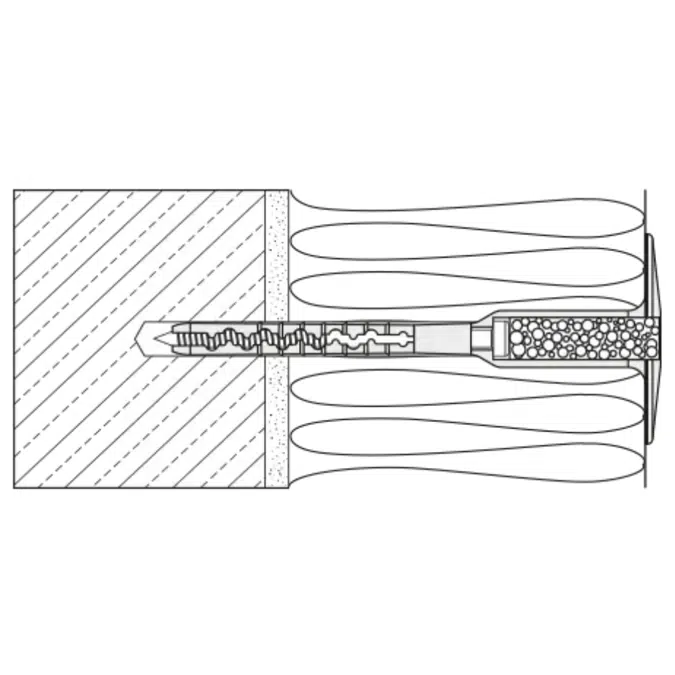 THERMODRIVE-V2 screwed-in fastener with steel screw and elastic expansion zone