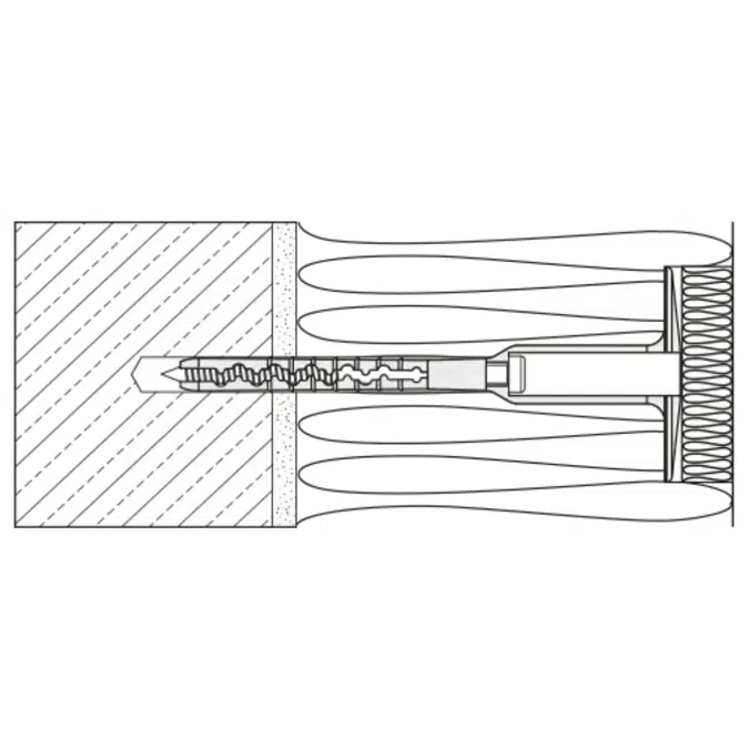 THERMODRIVE-V2 screwed-in fastener with steel screw and elastic expansion zone