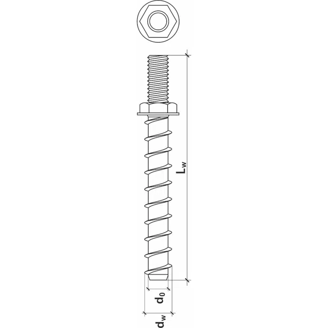 WDBGZ - Concrete screw with external metric thread