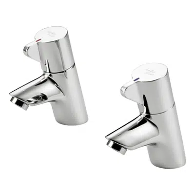 imagen para Piccolo 21 Inclined ½" Washbasin Pillar Taps, Dual H&C Indices