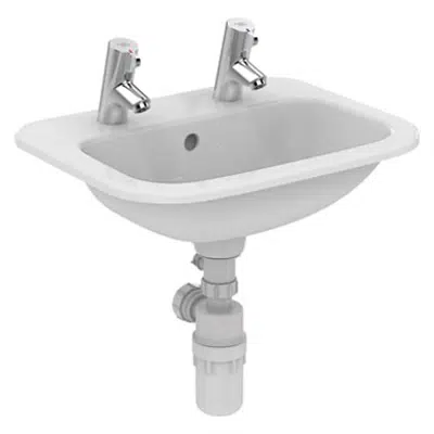Image for Planet 21 50cm Countertop Washbasin 2 Taphole With overflow & chainhole