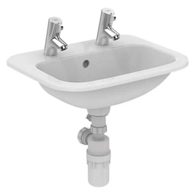 Planet 21 50cm Countertop Washbasin 2 Taphole With overflow & chainhole