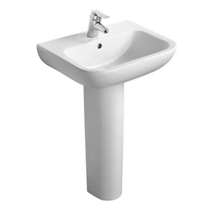 Portman 21 55cm Pedestal Washbasin 1 Taphole With overflow