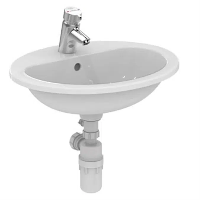 Orbit 21 55cm Countertop Washbasin 1 Taphole With overflow, no chainhole