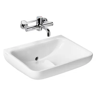 Image pour Contour 21+ 60 cm back outlet washbasin, no tapholes, anti-splash and anti-microbial glaze